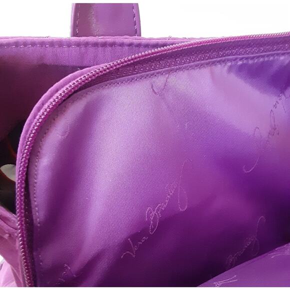 Vera Bradley Triple Compartment Handbag Crossbody Plum Purple Microfiber NWT - Picture 9 of 10